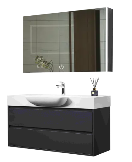 Bathroom Cabinet with Basin 2-Dr BC4071-120 Grey C/ware