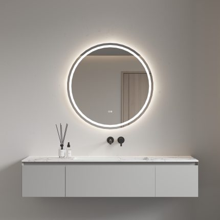 Mirror 80 with LED 4MM AL-Frame NAR001-80 C/ware